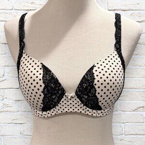 SOMA Embraceable Full Coverage Lace Trim Polka Dot Bra 34C